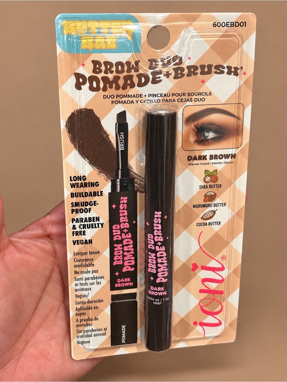 Ioni Brow Duo Pomade + Brush – Dark Brown